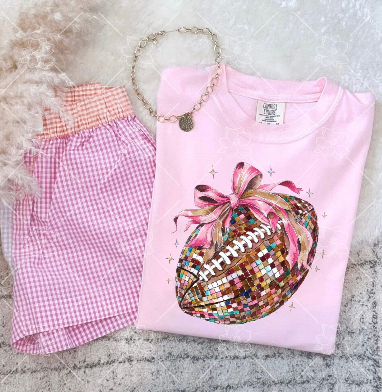 faux sequin preppy football (wholesale)