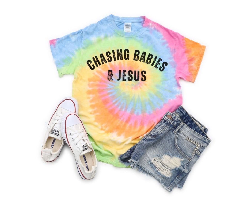 Chasing babies & Jesus tie-dye (wholesale)