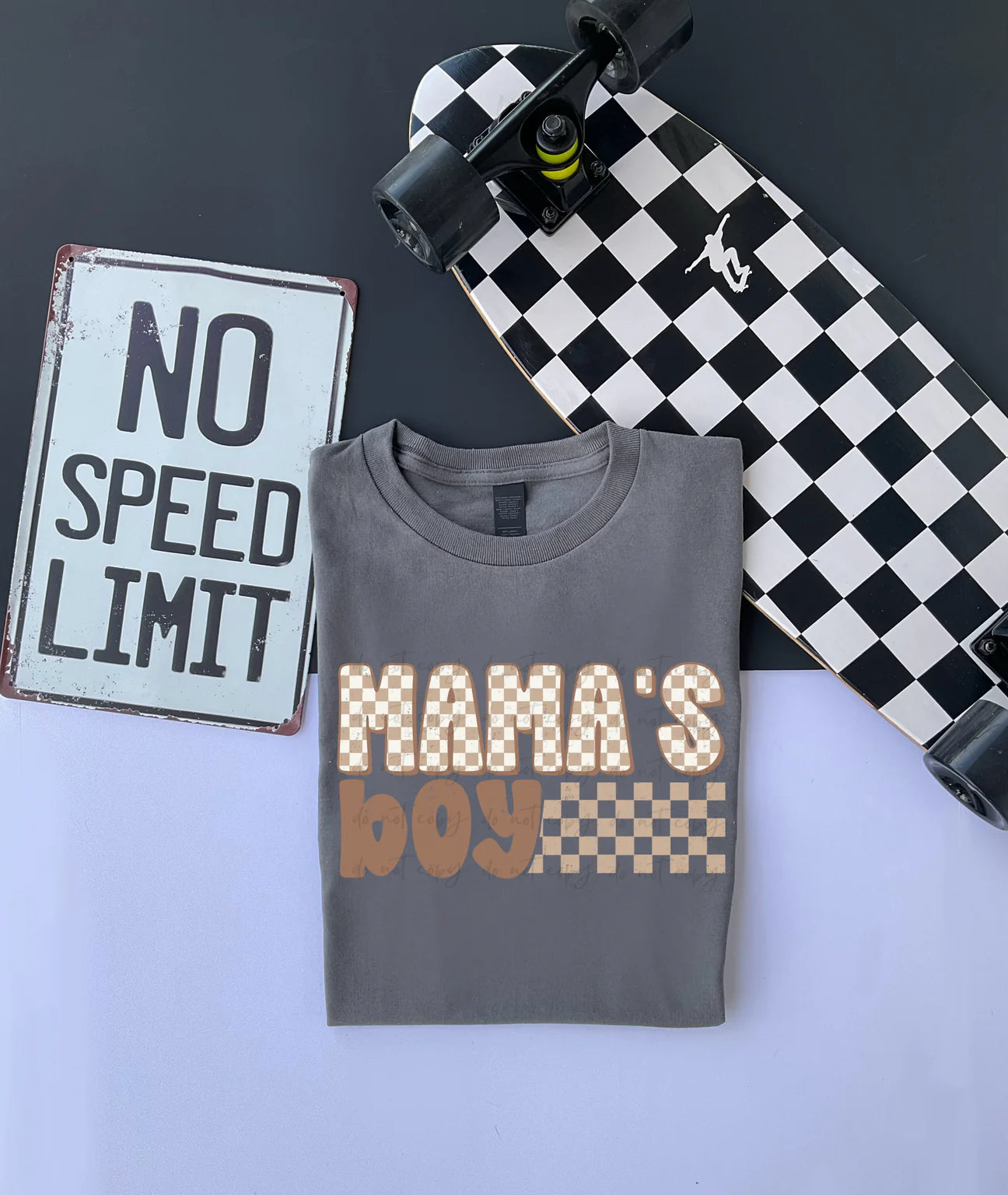 Mama’s boy neutral checkered (wholesale)