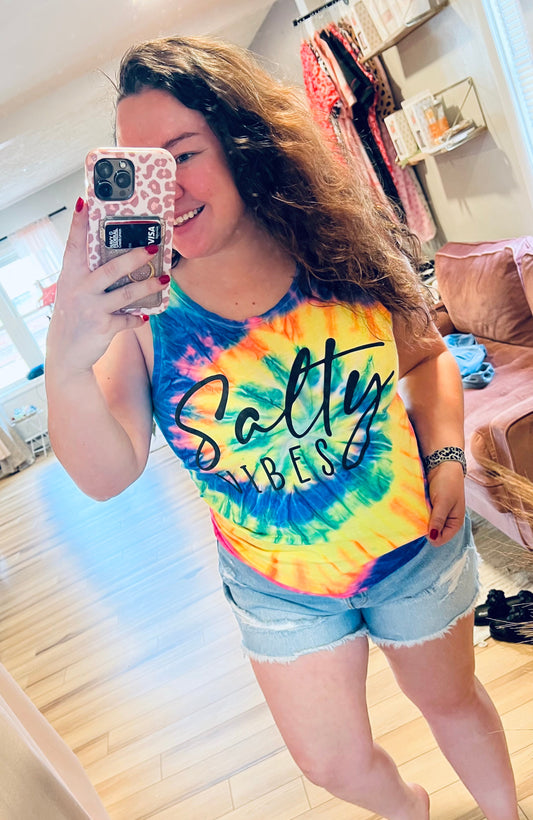 Salty Vibes PUFF Tie Dye Tank