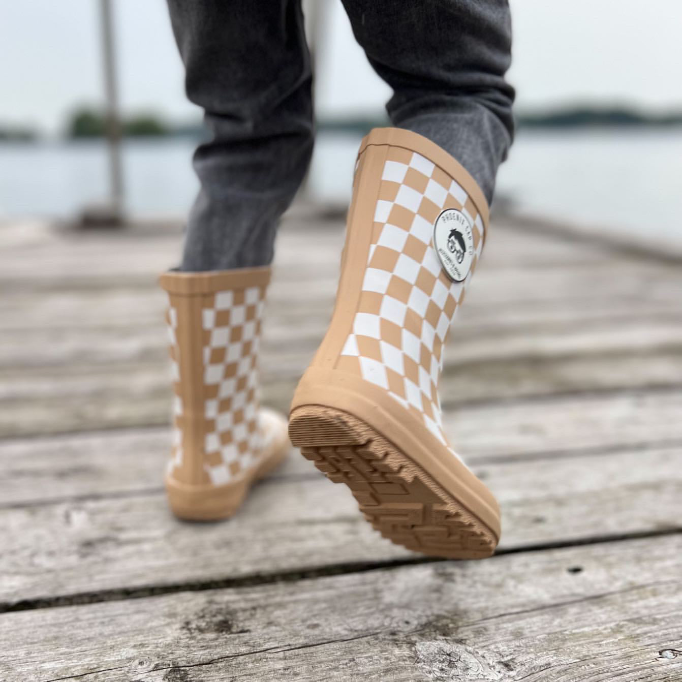 Tan Check Rain Boot!