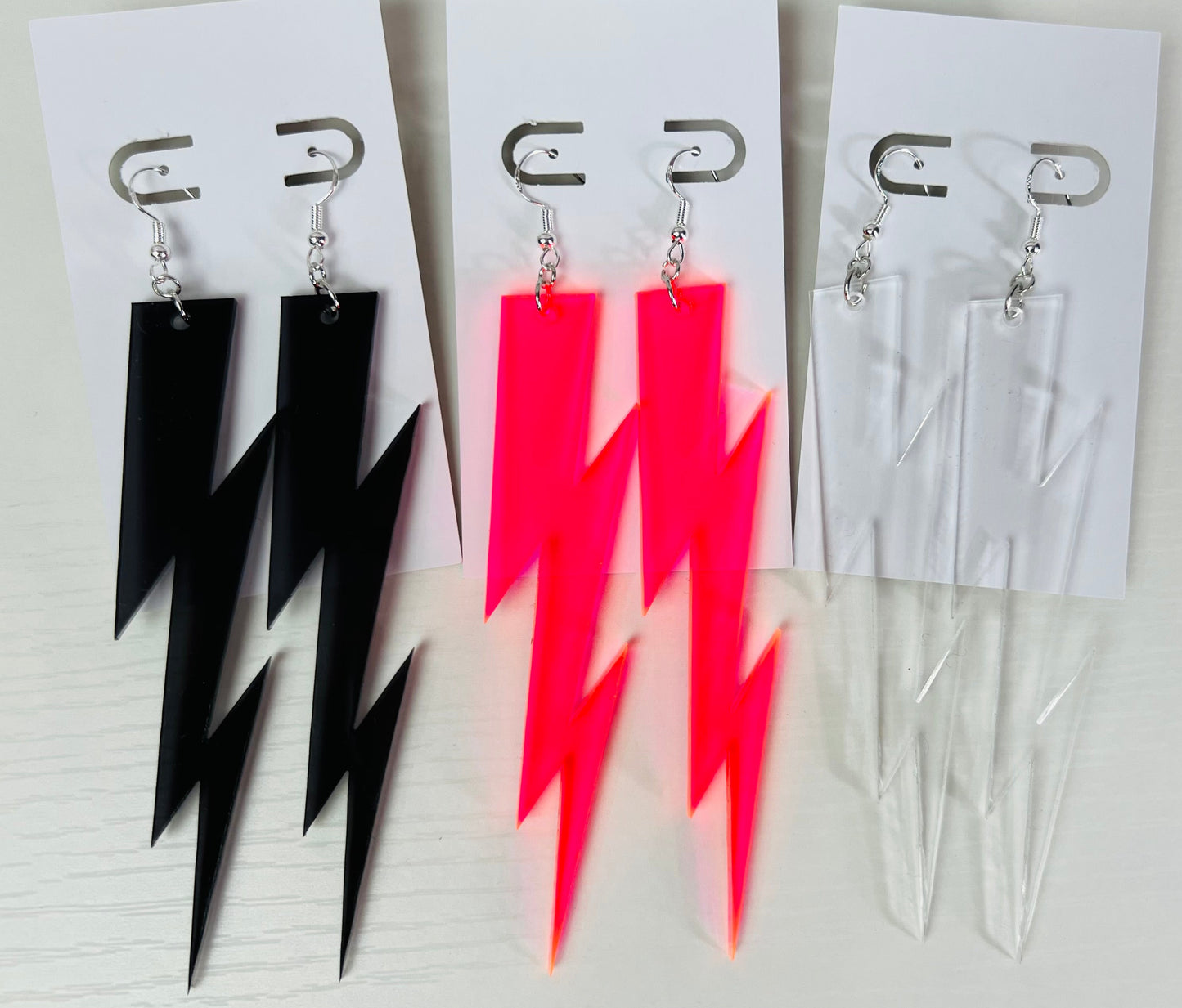 Transparent Lightning Bolt Earrings