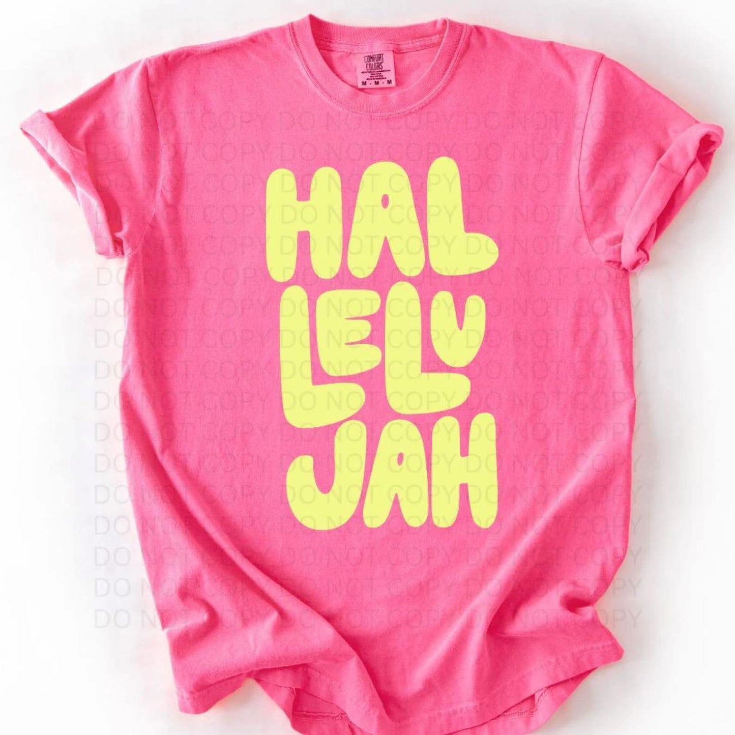 Hallelujah yellow bubble letters (wholesale)