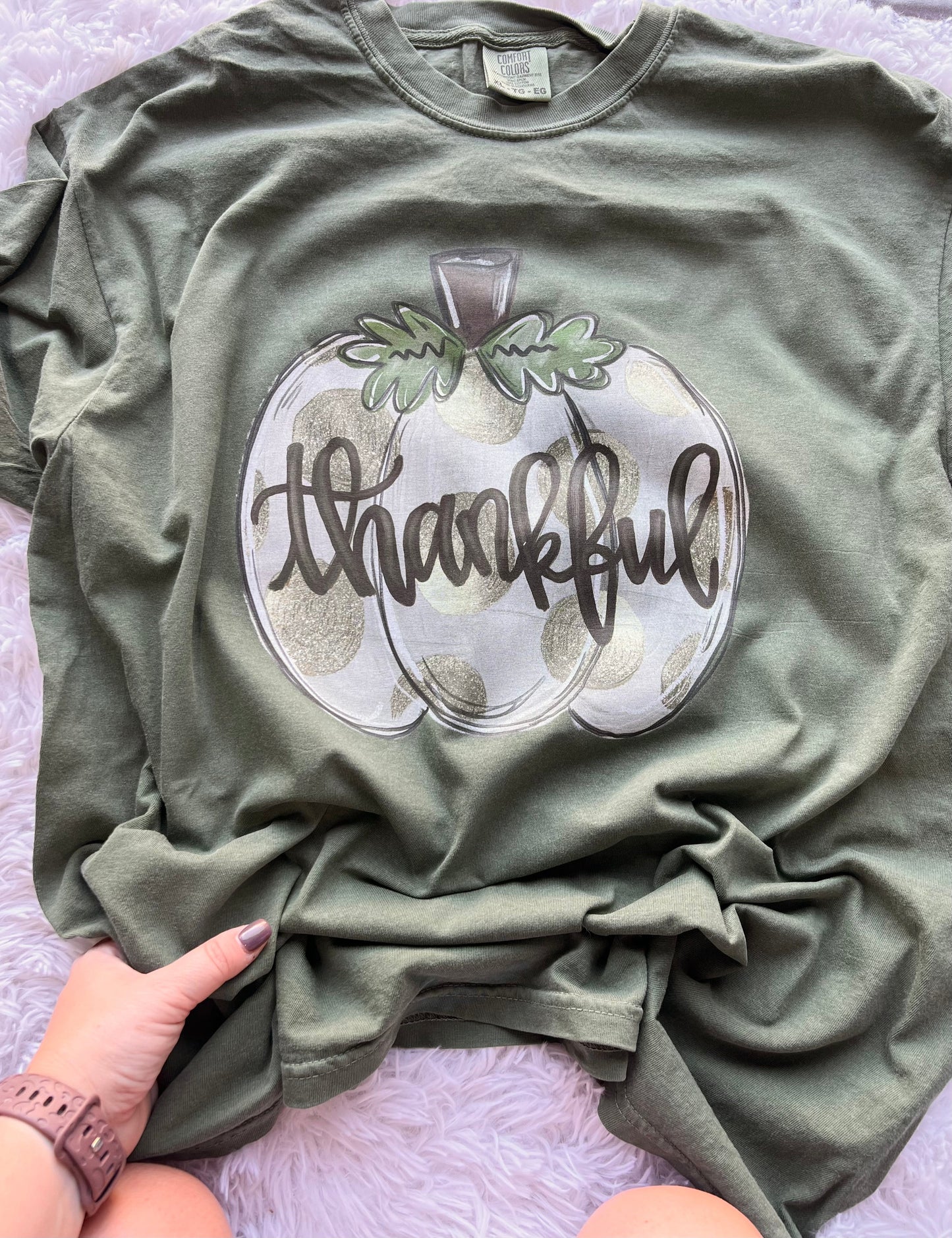 Gold Thankful Pumpkin PREORDER (SHIP DATE 10/8)