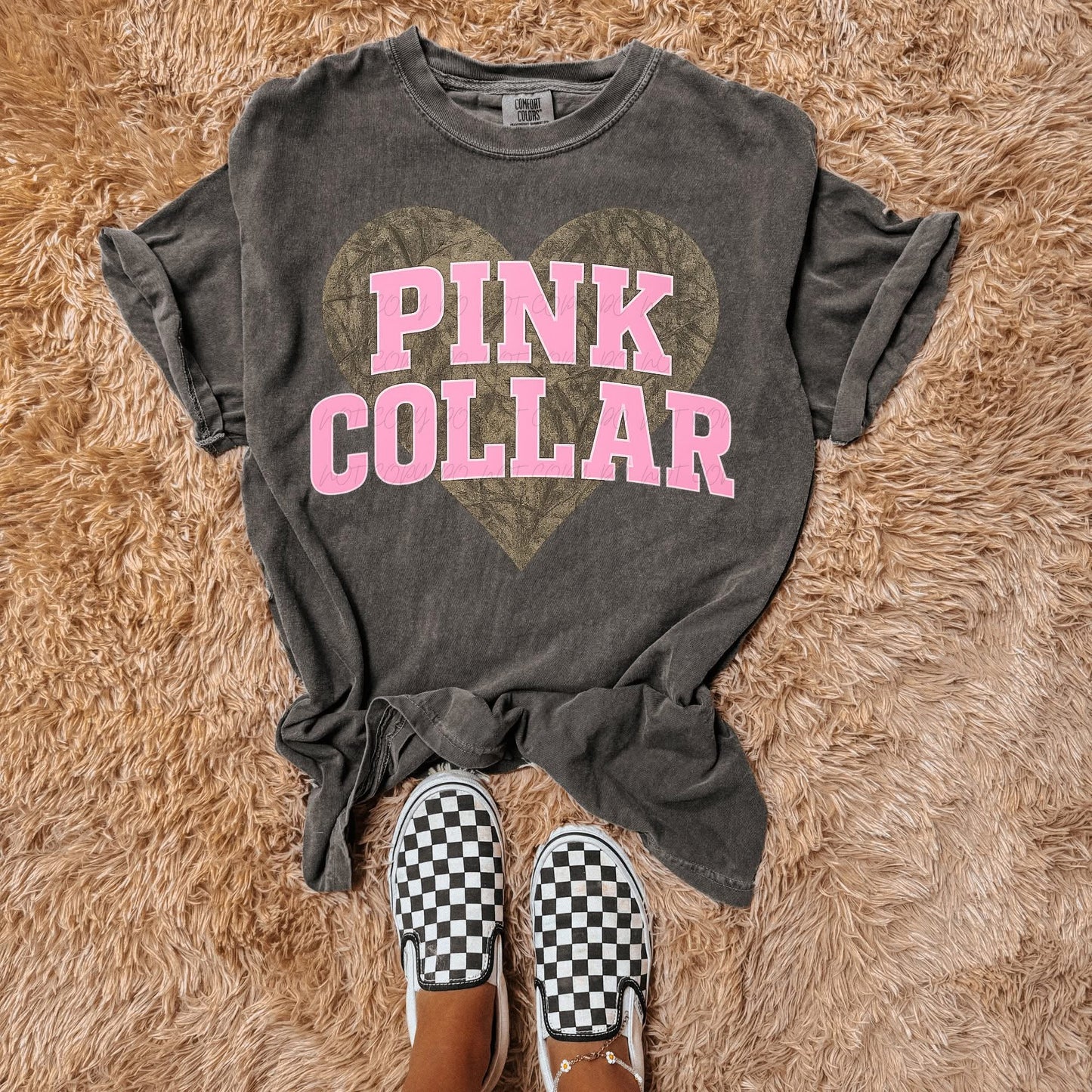 Pink collar camo heart (wholesale)