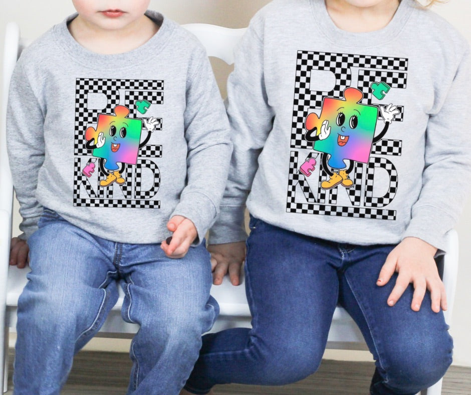 Checkered be kind Autism awareness (wholesale)