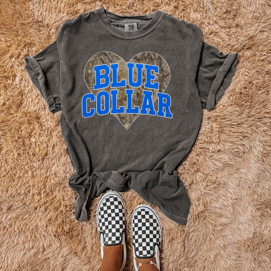 Blue collar camo heart (wholesale)