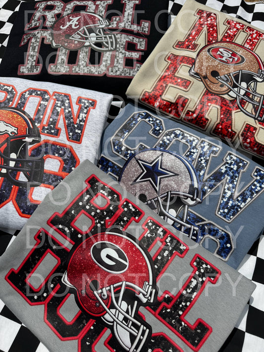 team faux sequin/embroidery (wholesale)