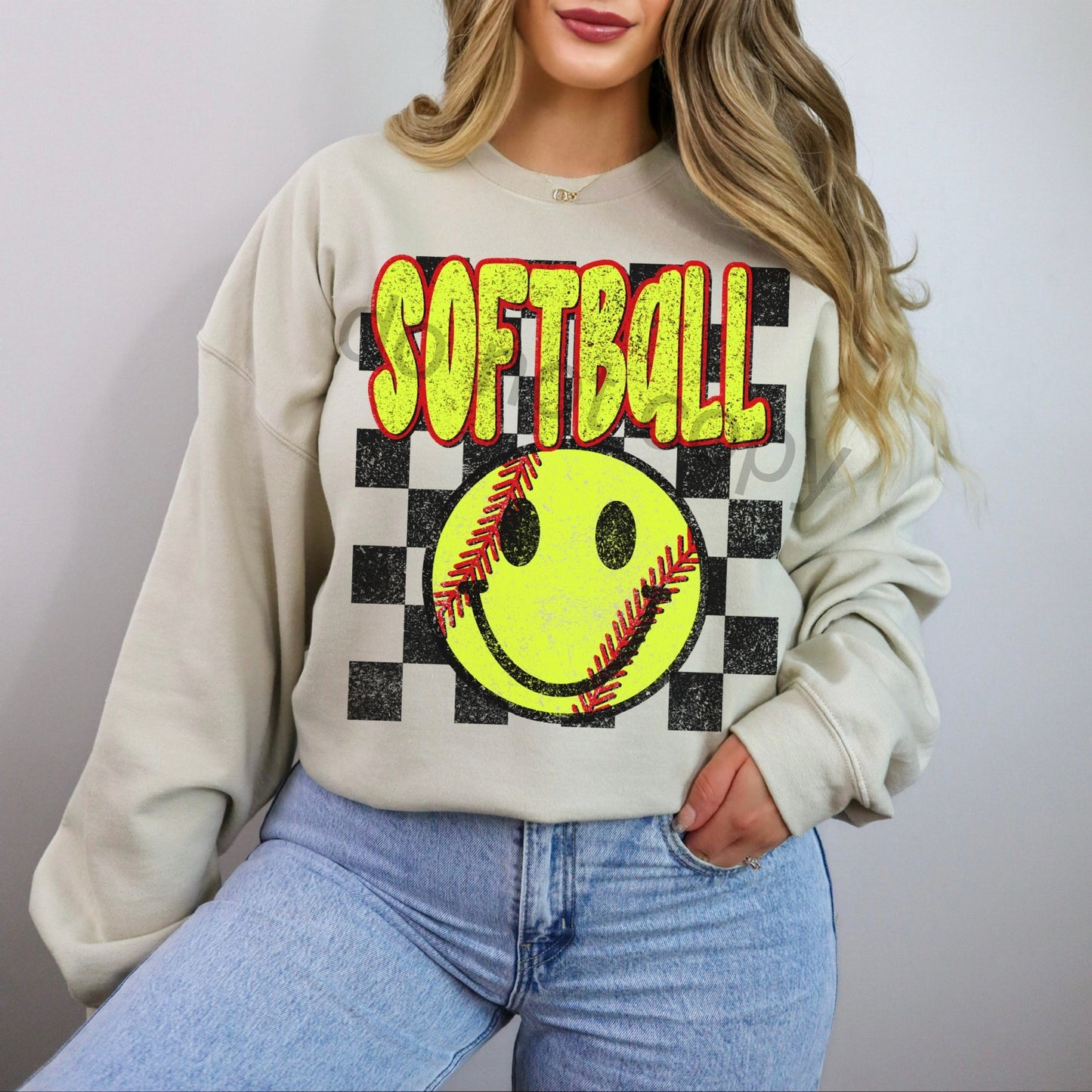 faux glitter/checkered softball (wholesale)