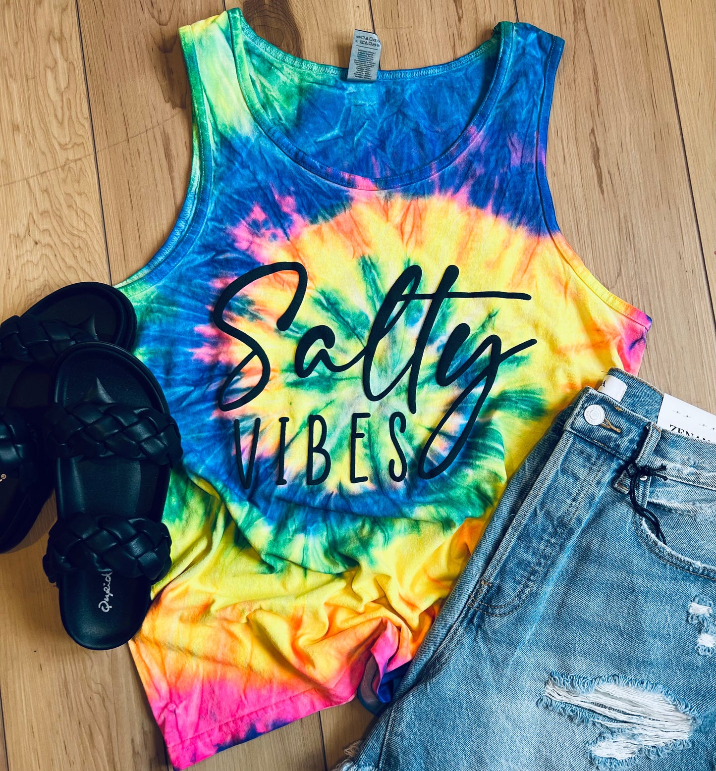 Salty Vibes PUFF Tie Dye Tank