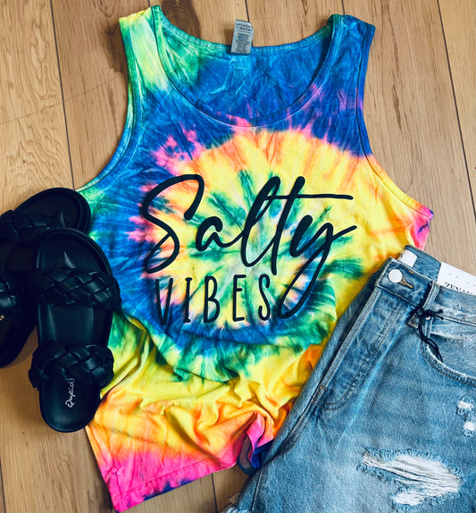 Salty Vibes PUFF Tie Dye Tank