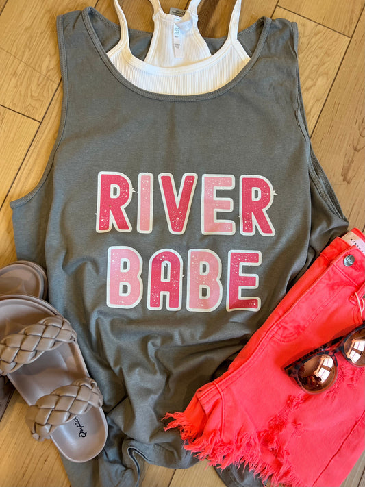 River Babe Pink Block Tank OR Tee (SHIP DATE 6/2)