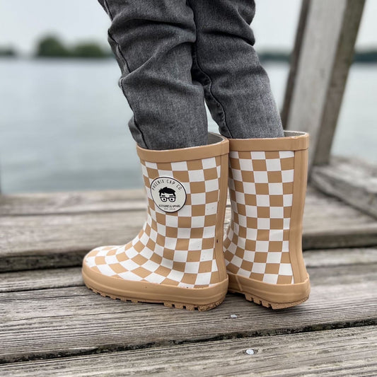 Tan Check Rain Boot!