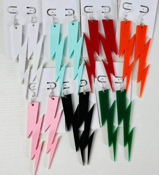 Solid Lightning Bolt Earrings