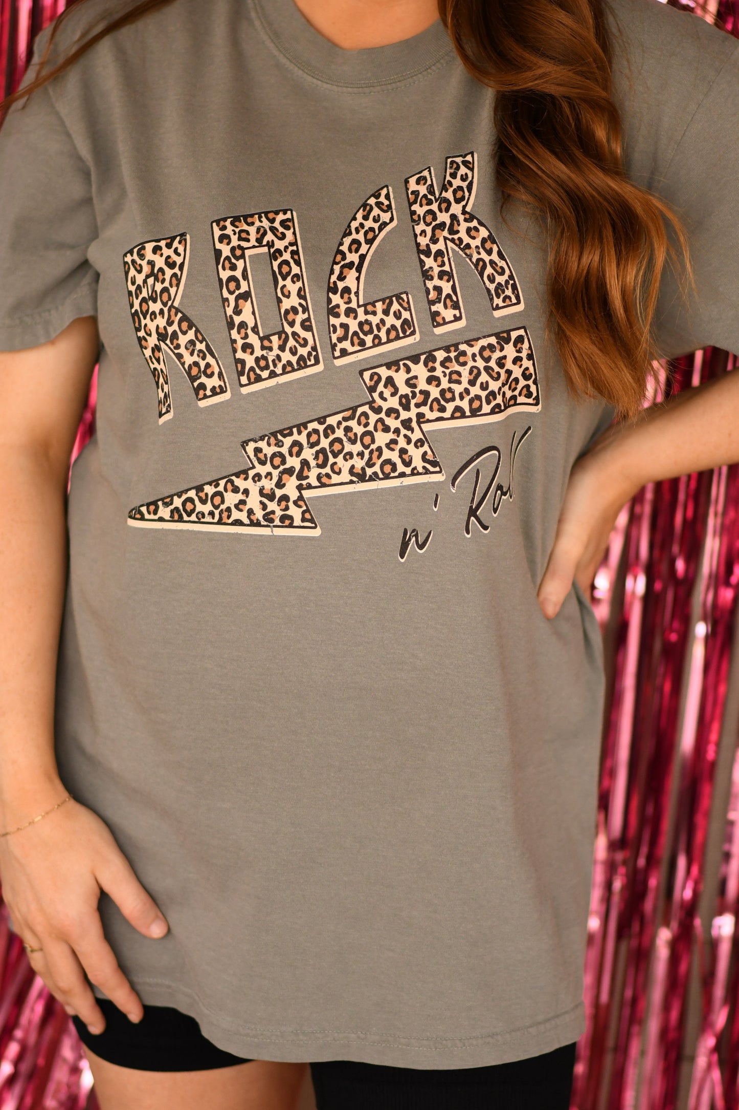 Rock N Roll Leopard Bolt Tee