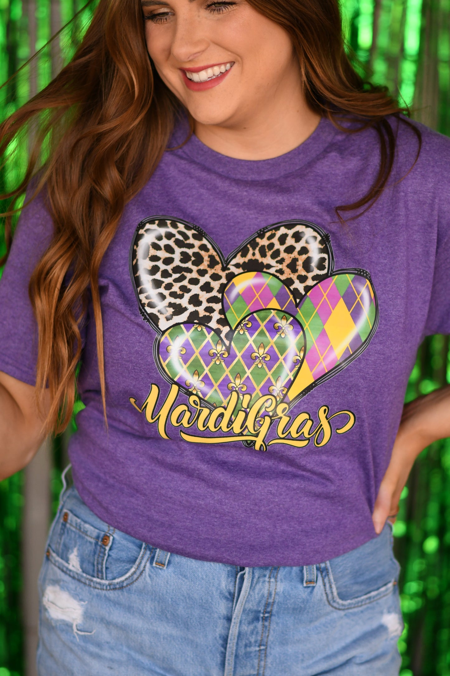 Mardi Gras Hearts Tee